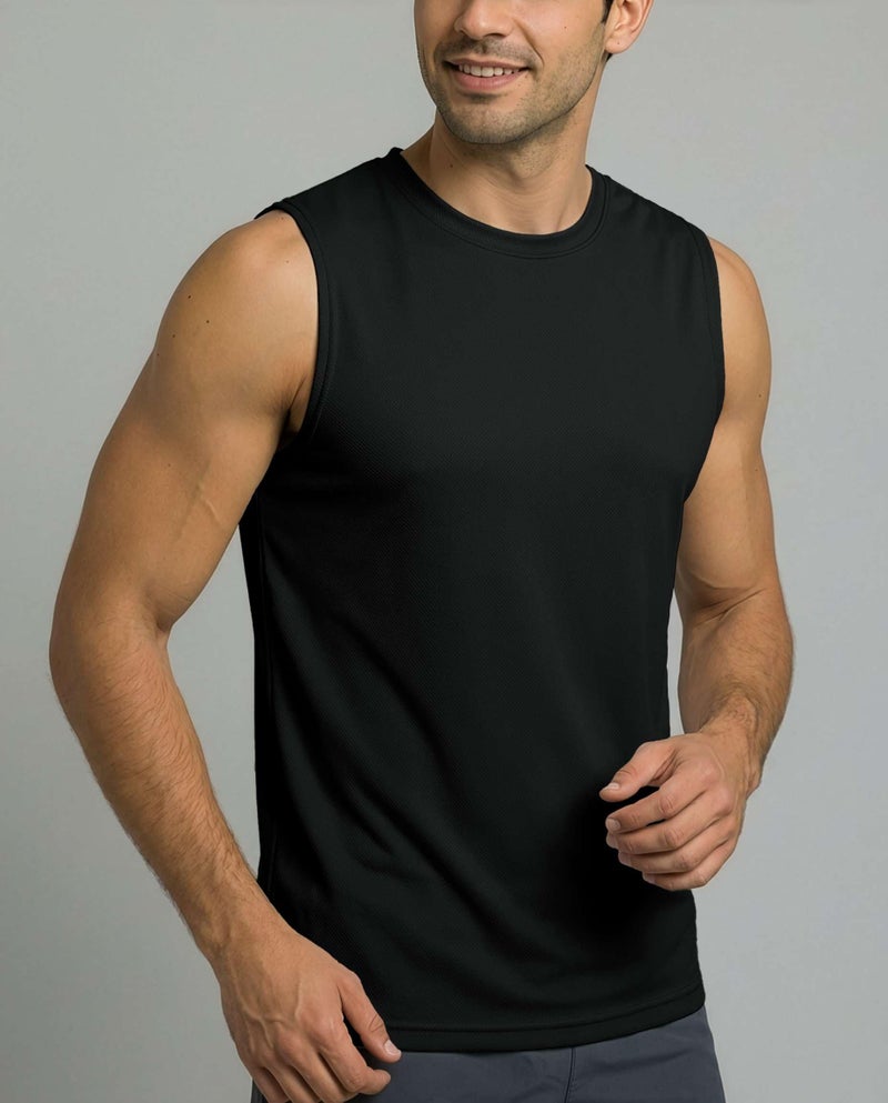 REALESSENTIALS Real Essentials 5 Pack: Men's Mesh Active Athletic Tech Tank Top - Workout & Training Activewear (Available in Big & Tall),Set 5-M - Image 5